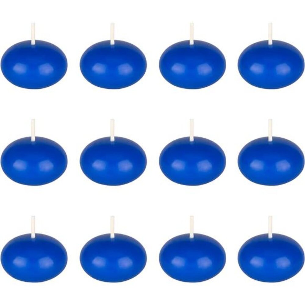 Mega Candles 12 pcs Unscented Dark Blue Floating Candles, Hand Poured Wax Candle